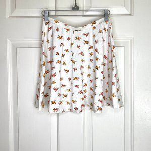 LA HEARTS: Floral White Skater Skirt
